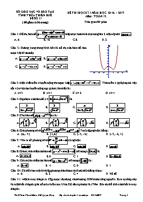 Đề thi học kì 1 môn Toán số